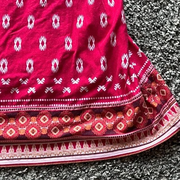 Athleta Dress Womens Large Red & White Mini Boho Dress Spaghetti Strap Festival - Picture 3 of 7